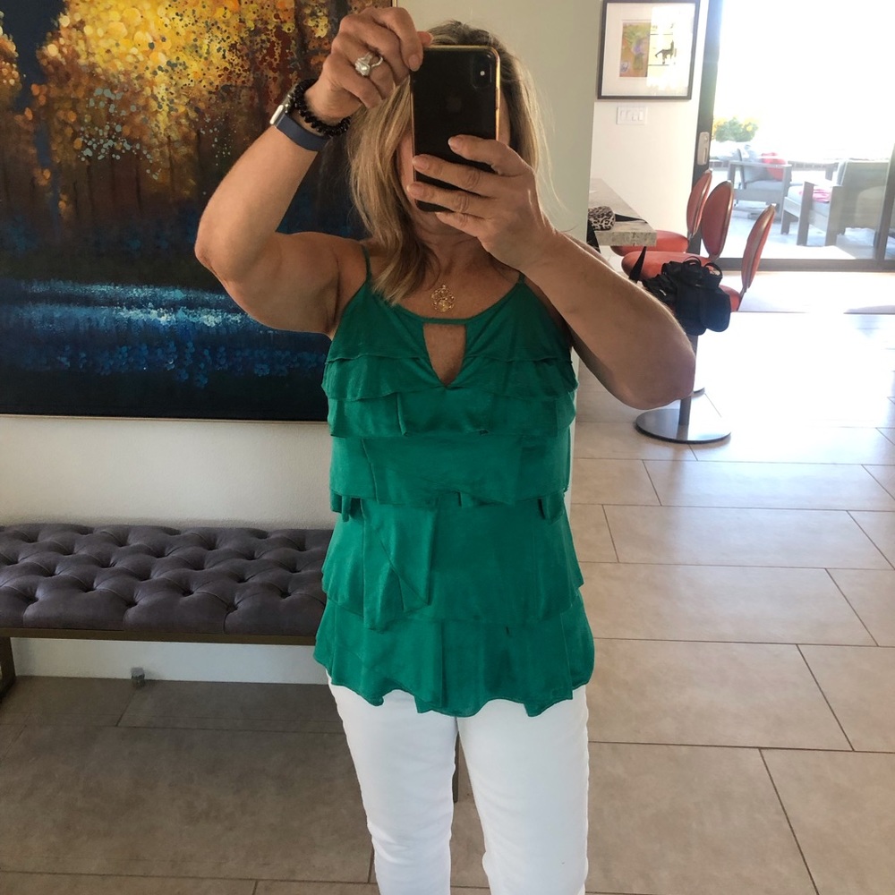 BCBG green stretch camisole size small. Like new